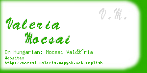 valeria mocsai business card